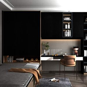 BAYYA Black Wood Texture Contact Paper Thicken Dark Wood Grain Look Wallpaper Peel Stick Countertops Table Counter Top Covers Waterproof Self Adhesive Removable Vinyl Wallpaper DIY Furniture Stickers