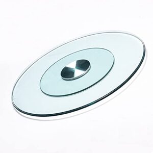 adkinc tempered glass lazy susan turntable for round table, lazy susan swivel ,kitchen dining round lazy susan turntable bearings.80cm（12-inch, transparent）