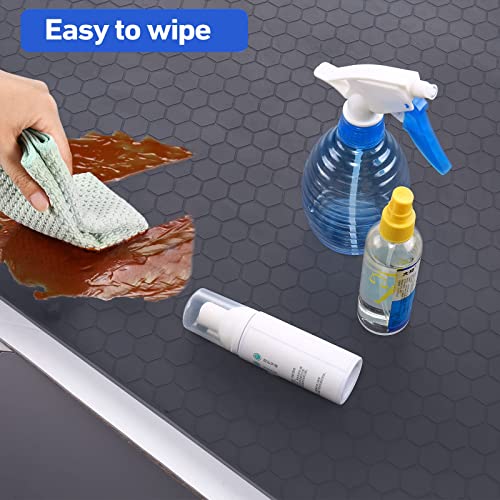 Under Sink Mats for Kitchen Waterproof, 34" x 22" Silicone Under Sink Liner with Drain Hole, Hold up to 2.3 Gallons Liquid, Kitchen Bathroom Cabinet Mat, Protector for Drips Leaks Spills Tray