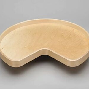 Natural Lazy Daisy Banded Kidney Shaped Swivel Tray Undrilled Lazy Susan Shelf with Steel Bearing (28" Diameter)