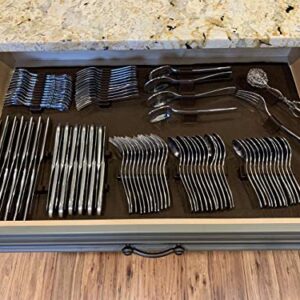 Wood Technology Silverware Drawer Lining Kit in Brown - Holds 90 Pieces