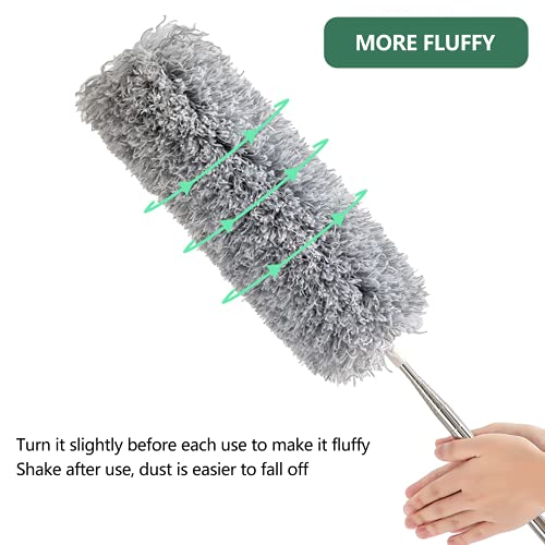 SetSail Duster with Extension Pole 110-inch Extra-Long Dusters for Cleaning, Bendable Microfiber Head Washable Ceiling Fan Duster for High Ceilings, Furniture