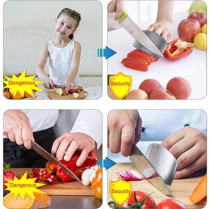 AFENGAU 2 PCs Finger Protector for Cutting Food - Stainless Steel Finger Guard for Cutting Kitchen Tool Avoid Hurting When Slicing and Dicing for Food Chopping Cutting Knife Cutting