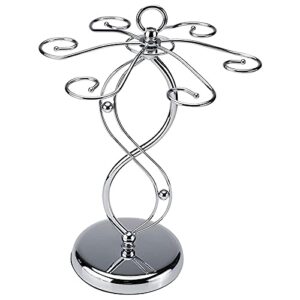 zootwo scrollwork wine glass rack,6-hook scrollwork metal countertop wine glass cup holder for home and bar storage and artistic tabletop display, spiral style