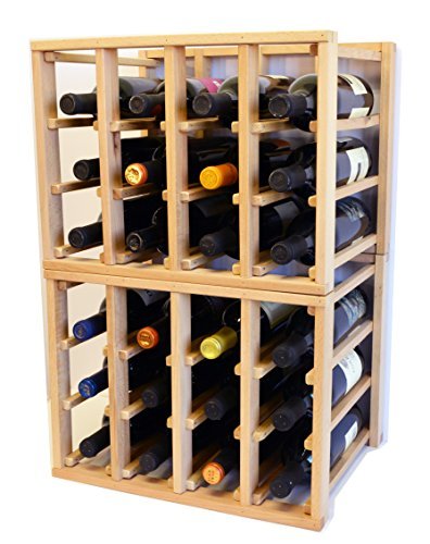 sfDisplay.com,LLC. 24 Bottle Modular Stackable Wine Rack Stack As Many Sets Together (1 Set = 24 Bottle Capacity)