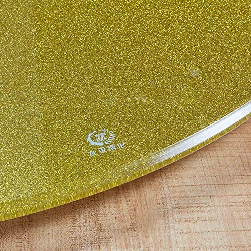 360° Swivel Tray,Round Glass Table Top,Tempered Glass Lazy Susan Turntable for Dining Table,Rotating Serving Plate,Stable and Not Easy to Tilt,31″/35″/39″/43″/47″ - Golden Sand