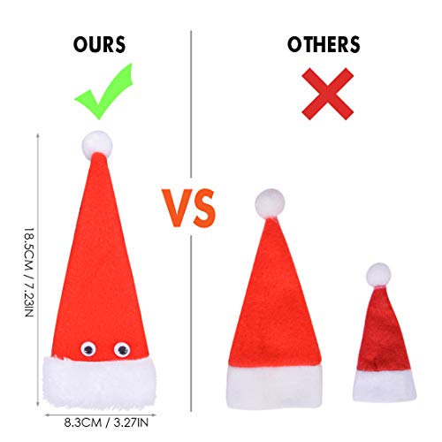 Puimentiua 32pcs Christmas Santa Claus Hat Knife and Fork Silverware Holder Pockets Candy Cover for Christmas Party Decoration