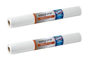 duck brand 284380 smooth top easyliner shelf liner with clorox, 20 in x 6 ft, white, 2 rolls