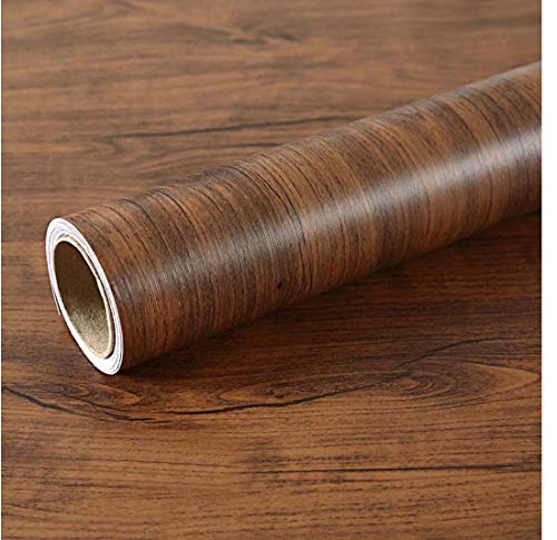 CHENGZHG Wood Grain Shelf Paper Decorative Faux Wood Look Shelf Liner Kitchen Drawer Sticker Self Adhesive Waterproof Film for Furniture, Peel and Stick Wallpaper for Cabinets 16 in x 16.4 Ft