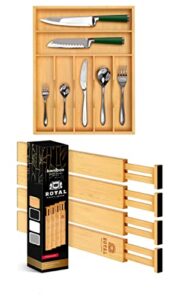 royal craft wood silverware drawer organizer (7 slot) and small drawer dividers