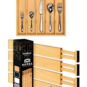 ROYAL CRAFT WOOD Silverware Drawer Organizer (7 Slot) and Small Drawer Dividers