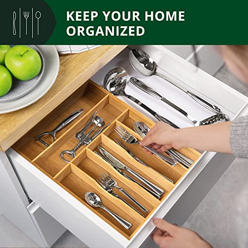 ROYAL CRAFT WOOD Silverware Drawer Organizer (7 Slot) and Small Drawer Dividers