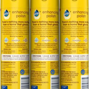 Pledge Multi-Surface Furniture Polish Spray, Works on Wood, Granite, and Leather, Shines and Protects, Orange, 9.7 oz (Pack of 3)