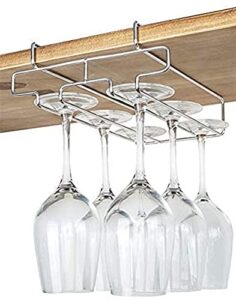 wine glass shelf, upside-down home goblet iron art shelf, wine glass hanging storage rack 3 rows (size : 2)