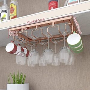 4 Rows Household Wine Glass Rack, Wine Cabinet Goblet Rack, Wine Glass Rack, Wine Rack Hanging Rack (Color : Rose Gold(4 Rows))