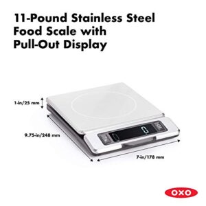 OXO Good Grips 11-Pound Stainless Steel Food Scale with Pull-Out Display