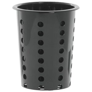 hubert® flatware cylinder perforated black plastic- 4 1/2″dia x 5 1/2″h