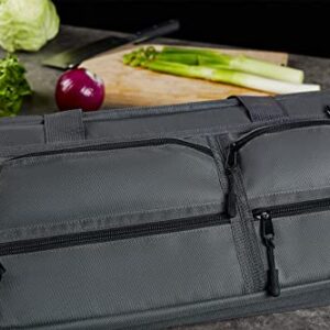 Chef Knife Roll Bag, 16 Pockets Large Knife Case Bag, Durable Oxford Cloth Culinary Bag, Executive Zipped Compartments Chef Knife Carrier Bag for Traveling, Working, Camping - Knifes not Included