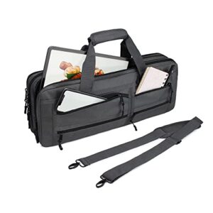 Chef Knife Roll Bag, 16 Pockets Large Knife Case Bag, Durable Oxford Cloth Culinary Bag, Executive Zipped Compartments Chef Knife Carrier Bag for Traveling, Working, Camping - Knifes not Included