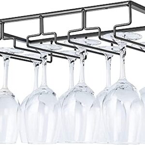 Metal Wine Glass Holder, Wine Glass Holder, Wine Glass Holder Wine Rack Kitchen Decoration (Color : 4 Rows 1 Pack Black)