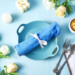 Silver Storage Bags Spreader Knife Storage Bags Flatware Storage Blue Silver Flatware Storage Non Tarnish Flannel Silver Protector Bags Silver Storage Cloth with Silver Cleaning Cloth (9 Pieces)