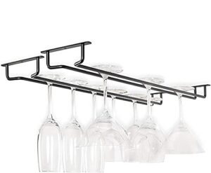 2 pcs household wine glass rack, wine cabinet goblet rack, wine glass rack, wine rack hanging rack 17 inch, black