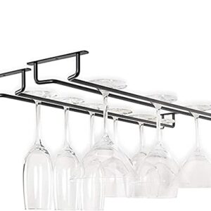 2 Pcs Household Wine Glass Rack, Wine Cabinet Goblet Rack, Wine Glass Rack, Wine Rack Hanging Rack 17 Inch, Black