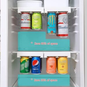 YFeiQi Hanging Soda Can Organizer for Fridge, Can Organizer Dispenser, Adjustable Canned Beer and Beverages Storage Artifact in Refrigerator (1 Pcs)