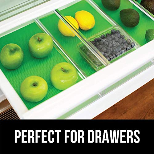 Gorilla Grip Drawer Liner and Refrigerator Liner, Drawer Liner Size 17.5x10 in Beige, and Refrigerator Liner Size 60x13 in Clear, 2 Item Bundle