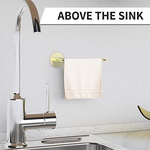 TONLEA Paper Towel Rack, Under Cabinet Paper Towel Holder, 3M Self-Adhesive or Drilling Kitchen Paper Towels Holder, Wall Mount Paper Towel Holders for Kitchen, Pantry, Sink, Bathroom Gold