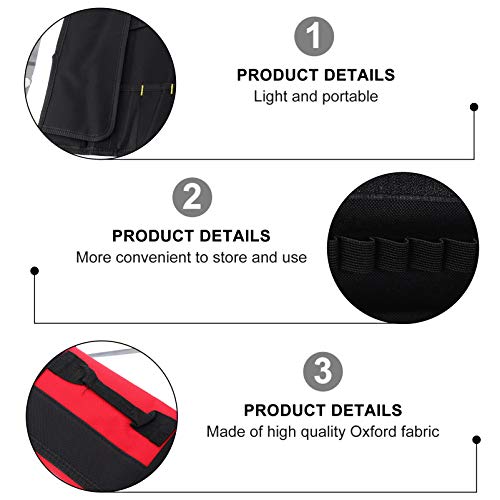 Hemoton Chefs Knife Roll Bag 22 Slots Knife Cutlery Carrier Portable Home Kitchen Tools Case Pouch Holder Utility Pocket for Outdoor Camping BBQ Red