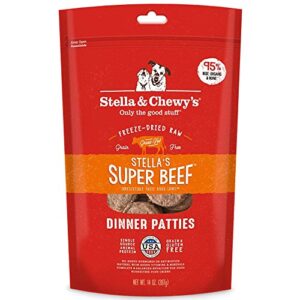 stella & chewy’s freeze dried raw dinner patties – grain free dog food, protein rich stella’s super beef recipe – 14 oz bag