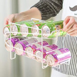 DOITOOL Refrigerator Organizer Bins Pop Soda Can Dispenser Beverage Holder for Fridge Freezer Kitchen Countertops Cabinets Metal Canned Food Pantry Storage Rack