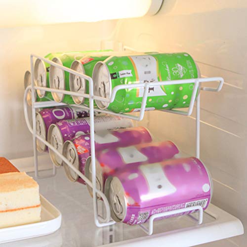 DOITOOL Refrigerator Organizer Bins Pop Soda Can Dispenser Beverage Holder for Fridge Freezer Kitchen Countertops Cabinets Metal Canned Food Pantry Storage Rack