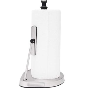 elitra home easy-tear standing paper towel holder, stainless steel – silver