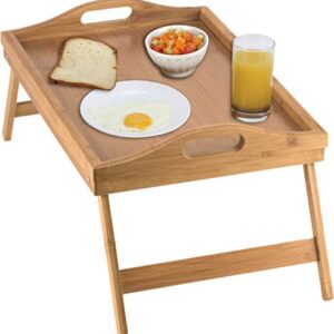 Home-it Bed Tray table with folding legs, and breakfast tray Bamboo bed table and bed tray with legs