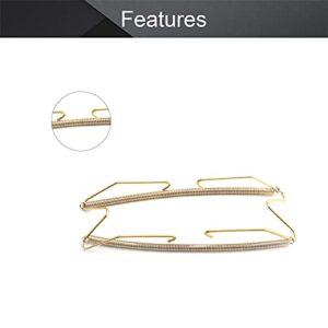 MroMax Plate Hanger 15.98" W Type Stainless Steel Plate Hangers Invisible Wall Hooks for Walls Compatible Decorative Plates Hooks Dish Display Holder Golden 5PCS