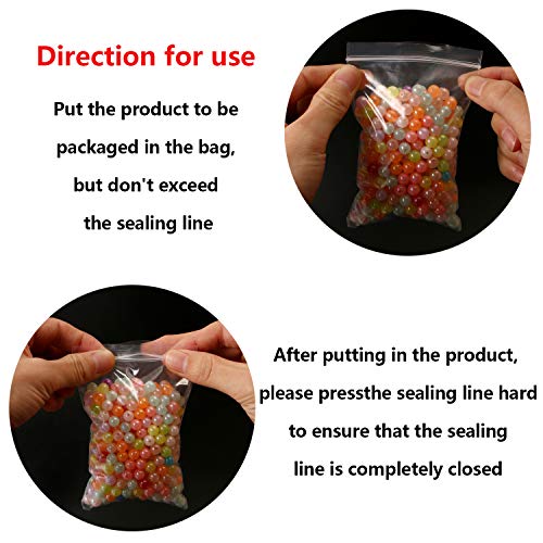 400Pcs Small Ziplock Bags, 2 x 3 Inches Resealable Self Sealing Zipper Clear Plastic Bags for Jewelry, Cookie, Candy, Birthday Party Self Sealing Plastic Bags