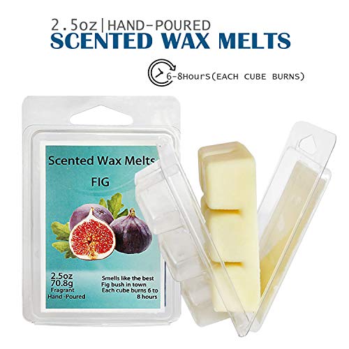 YIHAN Scented Wax Melts -Set of 8 (2.5 oz) Assorted Wax Warmer Cubes/Tarts - Jasmine, Rose, Bergamot, Fig, Vanilla, Lemon, Spring, Lavender