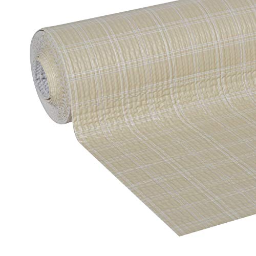 Duck Smooth Top EasyLiner Non-Adhesive Shelf Liner, 12inx10ft Plaid Sandstone, 12inx20ft Taupe Rolls