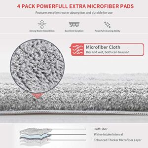 Microfiber Hardwood Floor Mop for Floor Cleaning- MEXERRIS 360 Rotating Microfiber Dust Mop Wet Mops for Floor Cleaning with Adjustable Handle, 4 Reusable Washable Mop Pads Cloth and 1 Scraper