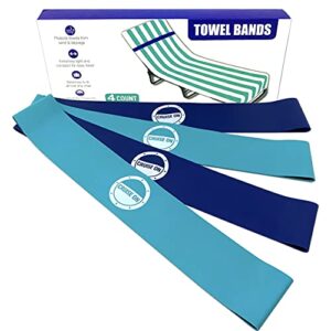 towel bands (4 pack) – the better towel chair clips option for beach, pool & cruise chairs