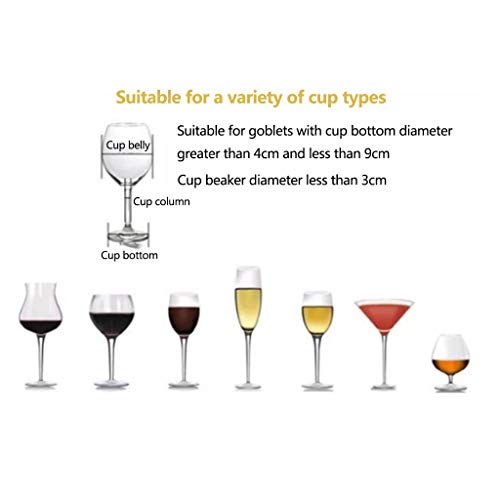 Stylish Simplicity Wine Glass Holder Simple Modern Creative Hanger Decoration Goblet Holder Glass Wine Glass Holder Adjustable Height Kitchen Floating Bottle Holder (Black 100 * 25Cm), PIBM, White