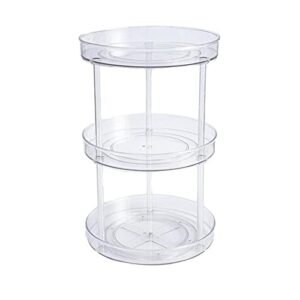 3-layer 360-degree transparent rotating spice rack storage rack lazy kitchen bathroom cosmetic finishing turntable cabinet