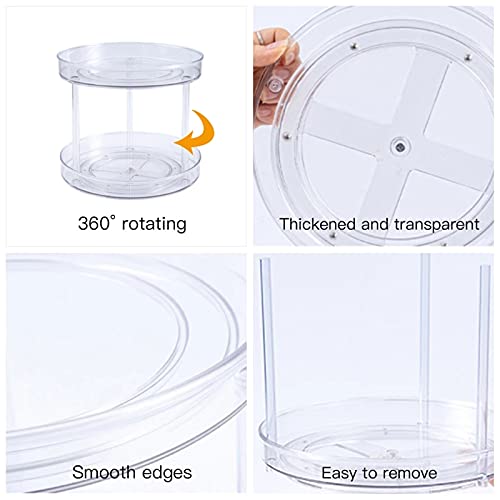 3-Layer 360-Degree Transparent Rotating Spice Rack Storage Rack Lazy Kitchen Bathroom Cosmetic Finishing Turntable Cabinet