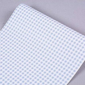 Yifely Blue & White Checkered Pattern Furniture Protective Paper Self-Adhesive Shelf Liner Dresser Drawer Decor Sticker 17.7 Inch by 13 Feet