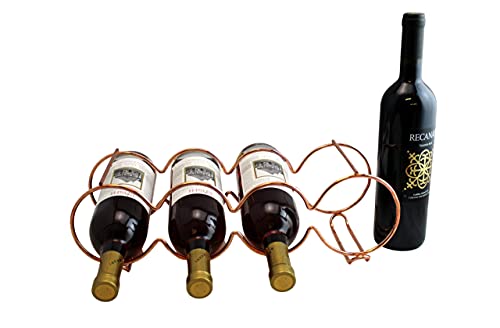 Rose Gold Stackable Table Top Wine Rack Bottle Holder Each Holds 4 Bottles - Keeps Bottles of Wine Horizontal to Prevent Oxidation