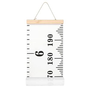 mibote baby growth chart handing ruler wall decor for kids, canvas removable growth height chart 79″ x 7.9″