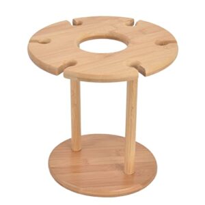kadimendium wooden wine storage stand, easy to install bamboo wine glass stand convenient for kitchen for living room