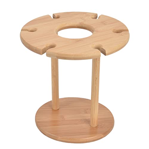 Kadimendium Wooden Wine Storage Stand, Easy to Install Bamboo Wine Glass Stand Convenient for Kitchen for Living Room